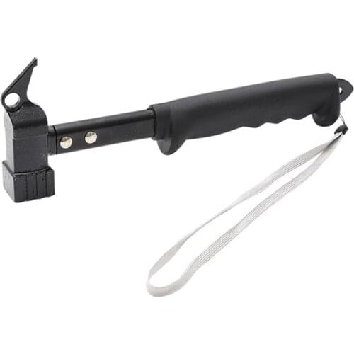 Steel Camping Hammer with Nail Remover, 32cm Portable Heavy Duty Tent Stake Hammer, Rubber Covered Handle for Outdoor, Car