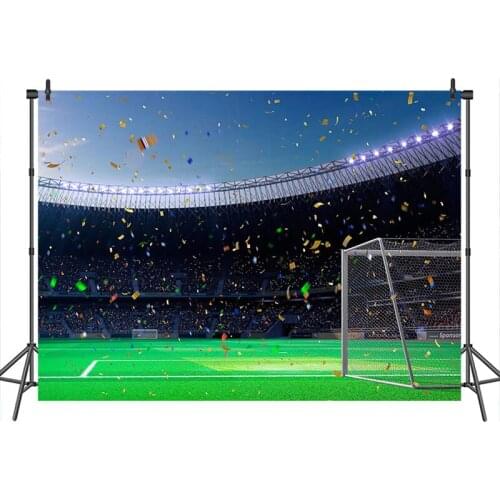 Super Bowl Photography Backdrop Football Field Bule Sky Decoration Banner for Photo Studio