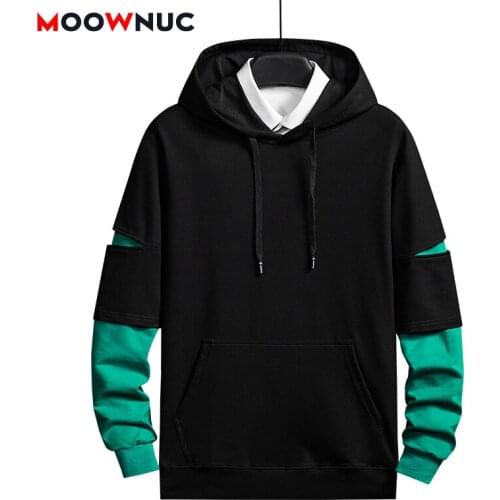 Hoodies For Men Pullover Male Casual Sportswear Fashion Tracksuit Hombre 2021 Spring Autumn Patchwork Hip Hop Classic MOOWNUC