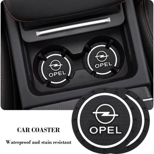 2Pcs Car Accessories Coaster Interior Decoration Non-Slip Silicone Mat Water Coaste for Opel H G J Insignia Auto Accessories