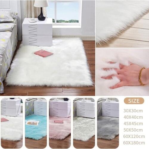 30 Fur White Rugs For Bedroom Artificial Wool Soft Hairy Carpet Fit Living Room Chair Pad Couch Shaggy Area Floor Mats