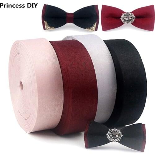 5Meter/Lot 3/8'' 1'' 1-1/2'' Solid Color Silk Plush Ribbon Autumn Winter Layering Wedding for DIY Hair Bow Accessories Material