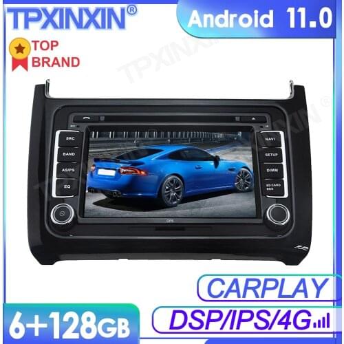 6+128GB Android 11 For Volkswagen Polo 2015 -2017 Car Multimedia Player GPS Navi Audio Stereo Screen DVD Head Unit Tape Recorder