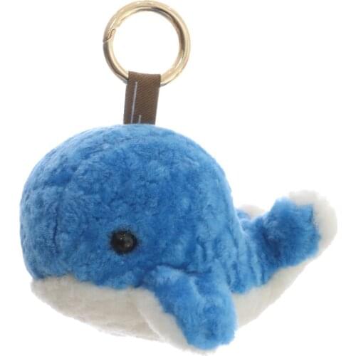 Dolphin Real Lamb Fur Keychain Fluffy Key Chain Fish Car Trinket Jewelry Wedding Party Toys Boys Girls