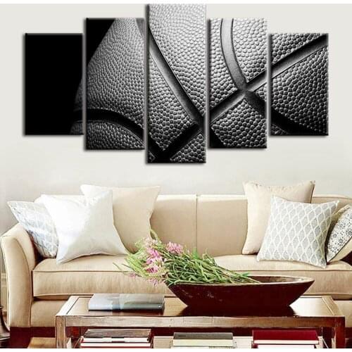 Black Grey Sport Basketball Canvas Painting for Kid Room Wall Decor Modular Abstract Picture Wall Art Canvas Prints Home Decor