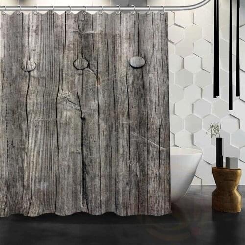 Best Nice Custom Old Barn Wood Shower Curtain Bath Curtain Waterproof Fabric For Bathroom MORE SIZE W#@25