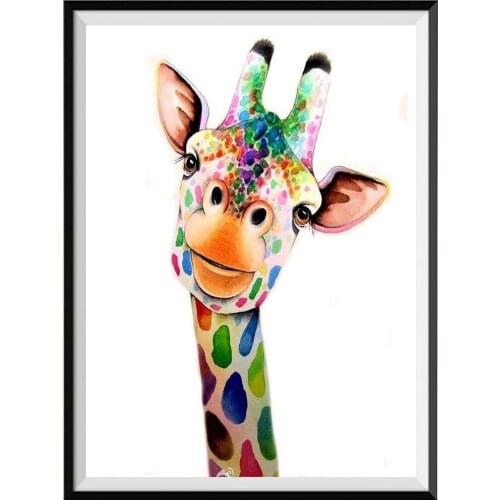 DIY 5D diamante pintura animal jirafa redondo diamantes de imitación bordado Color punto de cruz decoración del hogar