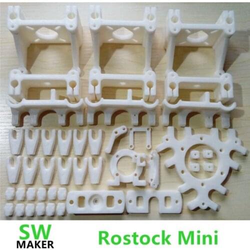 DIY Delta Rostock Mini 3d printer PLA plastic Parts Printed Full Kit