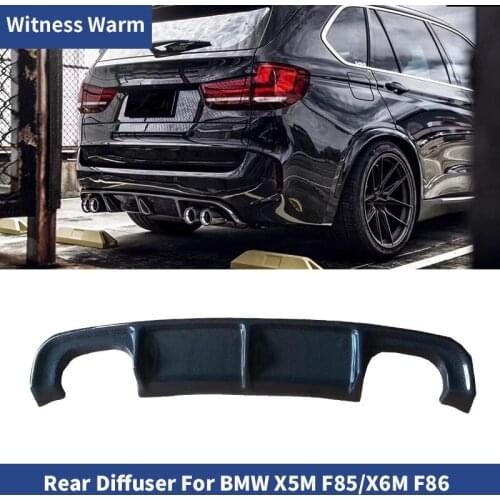 For BMW F85 X5M F86 X6M 2015 - 2018 Carbon Fiber FRP Body Kits Rear Diffuser Bumper Lip Spoiler
