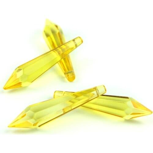 38mm/63mm/76mm K9 Crystal Chandelier Pendants Prisms Multicolor Cut & Faceted Glass U-Icicle Drops For Cake Topper Decoration