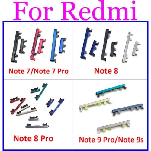 2Pcs/lot Side Keys Power and Volume Buttons Replacement For Xiaomi Redmi Note 8 Pro