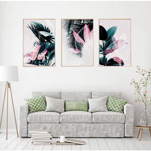 Colorful Leaf Home Decor Nordic Canvas Painting Wall Art Plants Prints and Posters Modern Fresh Picture for Nordic Living Room