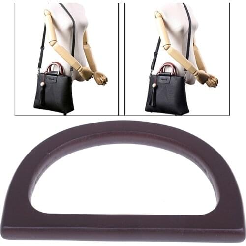 Round Wooden Bag Handles Fashion Handle For Handmade Handbag DIY Tote Purse Frame Replacement DIY Handle Accessories For Bags