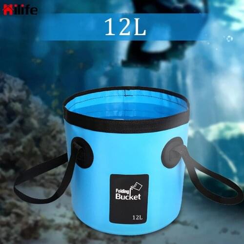 Multifunction 12L Portable Outdoor Travel Foldable Water Bucket Bowl Sink Washing Bag Car Wash Bucket Folding Bucket