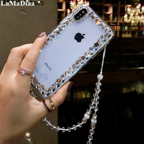 LaMaDiaa Fashion Crystal Diamond Phone Case For Huawei Honor8 9 10 20 Lite V10 V20 V30 7X 8X 9X Nova3 4 5 6 Glitter Bling Cover