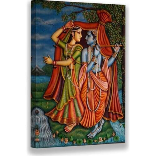 Modular Pictures Wall Art Poster Hindu Gods HD Printed Canvas Painting Sri Krishna Radha Home Decoration Living Room Framed
