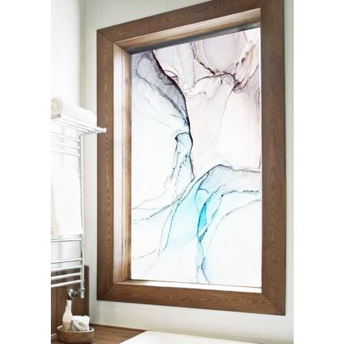 Window Film Privacy Marble Grain Glass Sticker UV Blocking Heat Control Window Coverings Window Tint for Homedecor