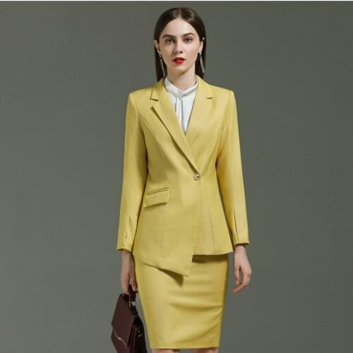 Wholesale professional womens set office clothing autumn and winter hotel front desk white EuropeanAmerican large code work
