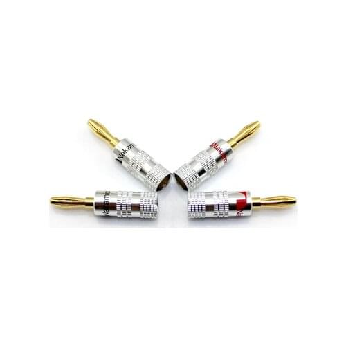 Connector Banana Plug 8pcs Nakamichi 4mm Banana Plug Connectors Adapter Wire Gold Plated For Audio