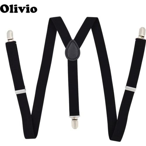 Plain Black Suspenders for Men Navy Red Burgundy Braces Unisex Strap Bretels Mannen Women Suspenders Wholesale Retail