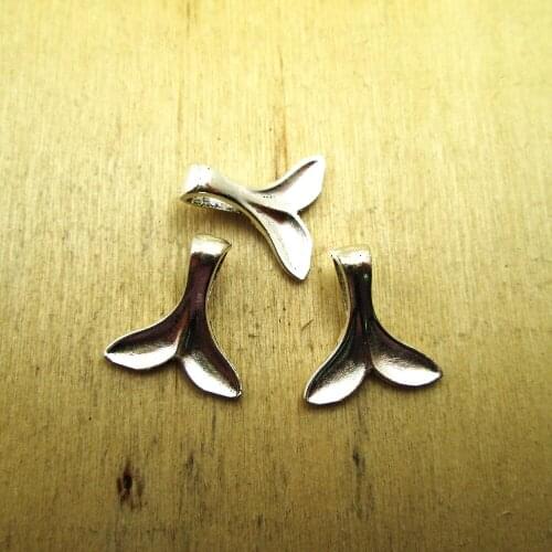 20pcs--16x17mm whale Tail Charms, WhaleTail Charms pendants DIY necklace/ bracelets charms antique silver tone