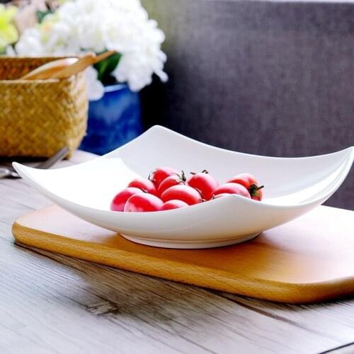 Hotel tableware creative porcelain plates pure white ceramic dish soup Bone China