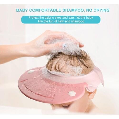 Baby shampoo cap safety adjustable shampoo shower cap waterproof ear protection eye protection children shower cap