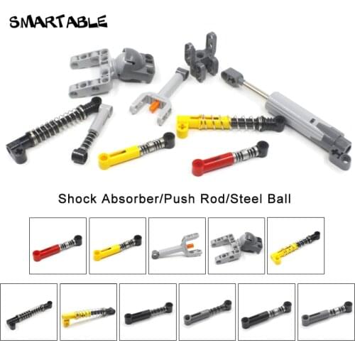 Smartable Technical Shock Absorber/Push Rod/Steel Ball MOC Parts Building Block Toys For Kids Compatible 18404/76138/76537
