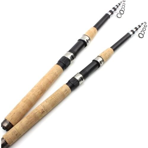 2.4m 2.7m 3.0m 3.6m Telescopic Spinning Fishing Rod carbon wooden handle carp fishing pole sea rock fishing rod test 30-150g