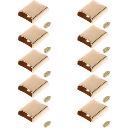 THINKTHENDO 10pcs Leather Craft DIY Metal Zipper Tail Clips Buckle Stop Tail Plug Head Tool Fastener with Screws Bag Accessories