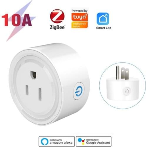 Tuya Smart Plug 10A US Socket Power Monitor Remote Voice Control Power Socket Work With Alexa Google Home ZigBee gateway