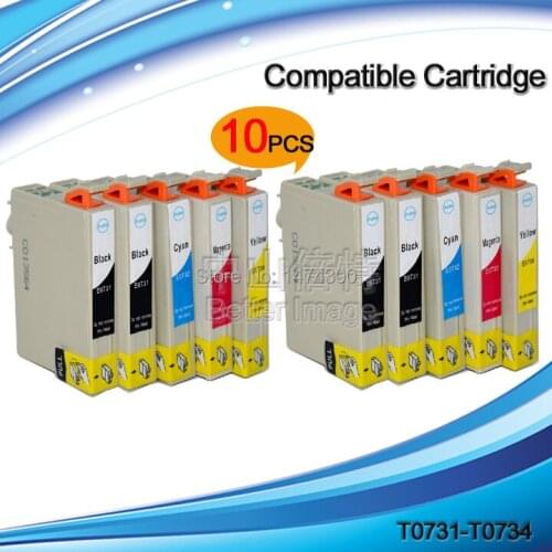 XIMO 10PCS T0731 - T0734 Compatible inkjet cartridge T0731 T0732 T0733 T0734 for C79 C90 C92 C110 T20 T21 TX110 etc