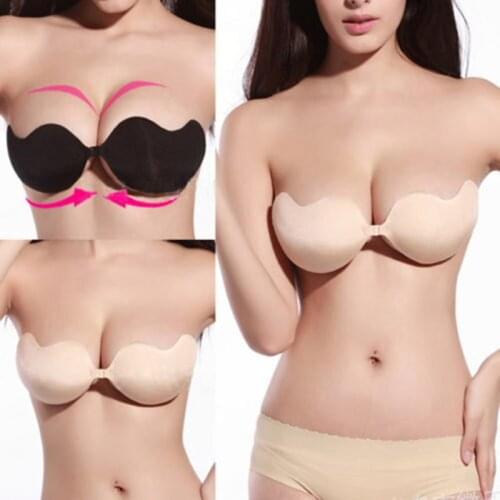 Women Strapless Silicone Push Up Invisible Bra Self Adhesive Backless Bralette Lift Bralette Cup A B C D Seamless Bras