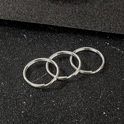 10pcs/lot Stainless Steel Never Fade 1.5x25mm Blank Round Double Loop Key Ring Connector for DIY Key Chain Holder Jewelry Making