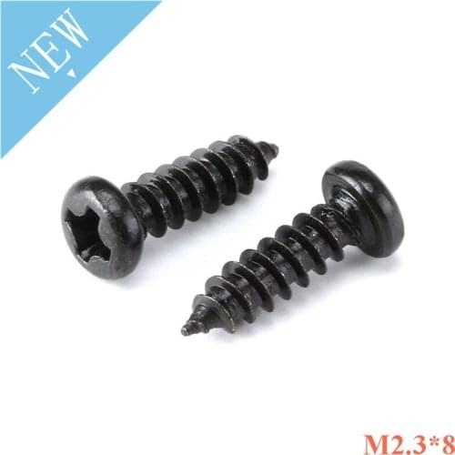 100pcs M2.3*8 PA Phillips Head Micro Laptop Screws Pan Head 8MM Self-tapping Electronic Small Wood Screws SS03 2.3*8MM Screw