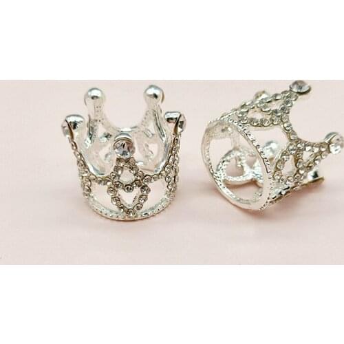 2 pcs/Lot Diamond Three-dimensional Crown Alloy DIY handmade Girl hair accessories jewelry material Creativity Buttons