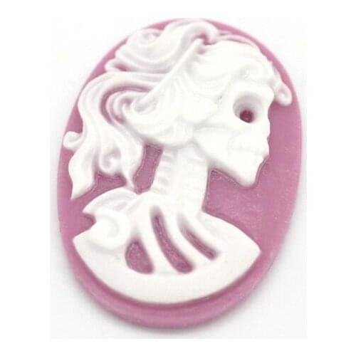 20Pcs Skull Head Resin Beads Decoration Crafts Flatback Cabochon Scrapbooking Fit Phone Embellishments Diy Accessories