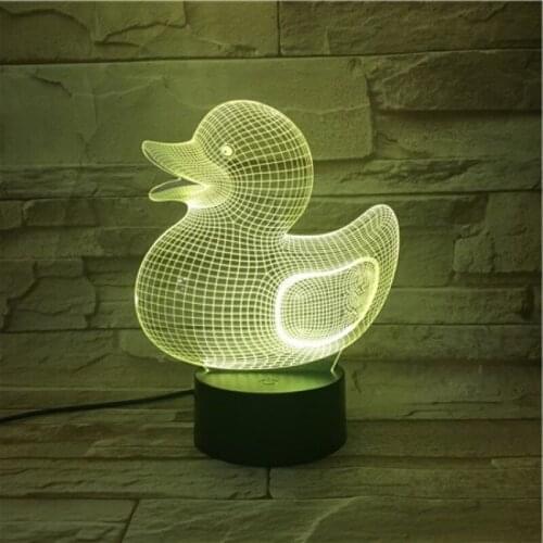 3d Night Lamp Kids Bedroom NightLight Duck Bedside Table 3d Lamp USB for Home Decorative Cool Boys Girls Child Birthday Gift