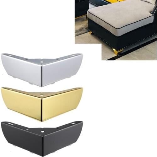 4pc Metal furniture legs 55mm Sofa TV cabinet Table Increase Base Gold Black with Floor Protecter foot Pads Furniture part