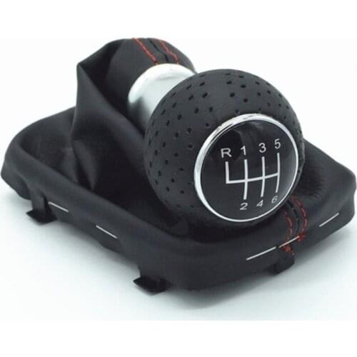 5 / 6 Speed Gear Shift Knob With Leather Gaiter Boot Cover Case Frame Base Collar Cover for Audi A3 S3 8L 1.6L 2001 2002 2003