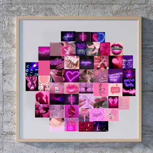 50PCS Postcard Photo Collage Set Wall Collage Kit Exqusite Aesthetic Posters Bedroom Decor