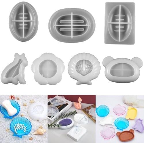 7 Styles Soap Box Resin Silicone Molds Beads Dish Crystal Epoxy Mold Leaking Drain Box Tray Mould for DIY Crafts Handmade Resin