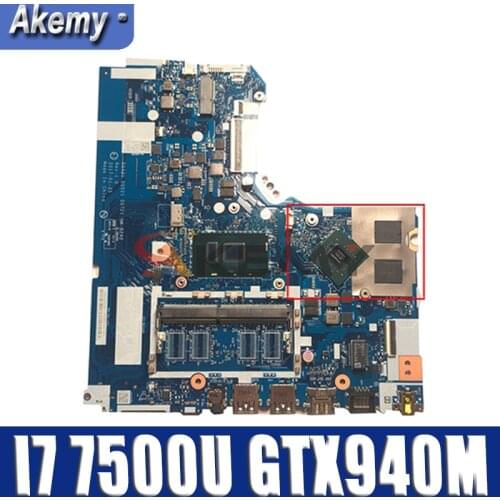 Akemy DG421 DG521 DG721 NM-B242 For Lenovo 320-15IKB 320-15ISK Notebook Motherboard CPU I7 7500U GPU GTX940M DDR4 100% Test Work