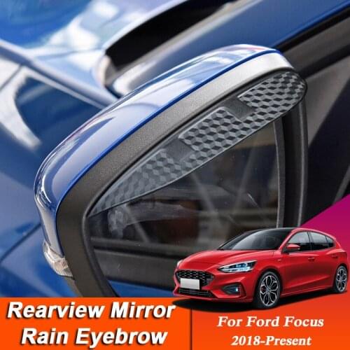 Car-styling For Ford Focus 2018-Present Carbon Fiber Rearview Mirror Eyebrow Rain Shield Anti-rain Cover External Auto Accessory
