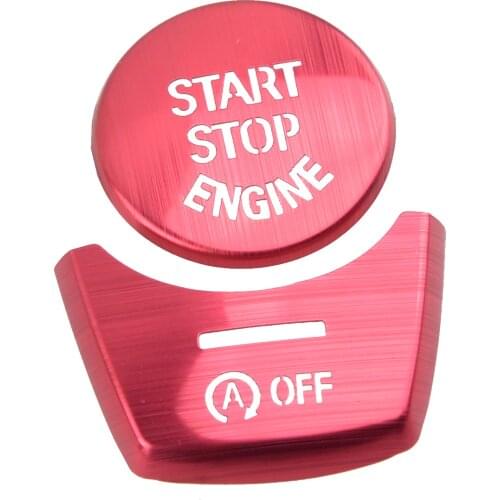 Beler 2Pcs Engine Start Stop & OFF Push Button Frame Cover Trim Fit For BMW 5 6 7 Series F10 F11 F06 F01 2012-2015 Car Styling