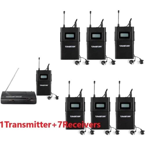 Original Takstar Stage Monitor System wireless system wpm-200 in ear monitor system 1 Transmitter 7 Receivers 7 In-Ear Earphones