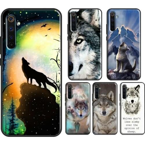 Animal Wolf Howling Case For Realme 7 Pro 6 C3 XT X7 OPPO Find X2 Pro Reno4 For OnePlus 8 7 Pro Nord Coque