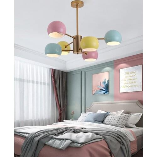 Color Multi-head Bedroom Chandelier Princess Childrens Room Living Room Dining Room Study Childlike Decorative Lighting Fixture
