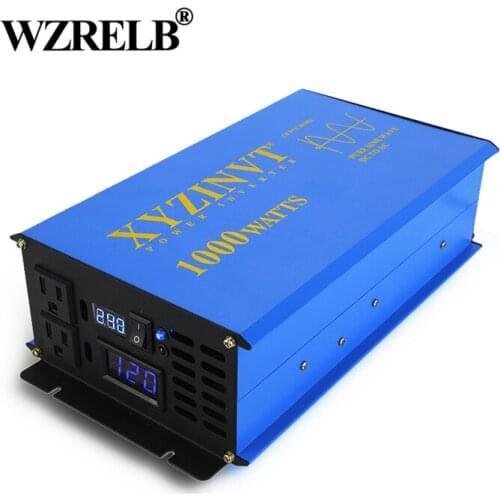 Pure Sine Wave Solar Inverter 1000W 24V 220V Car Battery Power Inverter Converter 12V/48V DC to 120V/230V/240V AC Remote Control