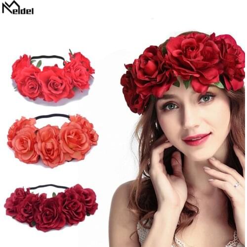 Fake Roses Hair Accessories Lovely Baby Headband Faux Flowers Hair Bands For Kids Artificial Floral Elastic Head Bands Headwear
